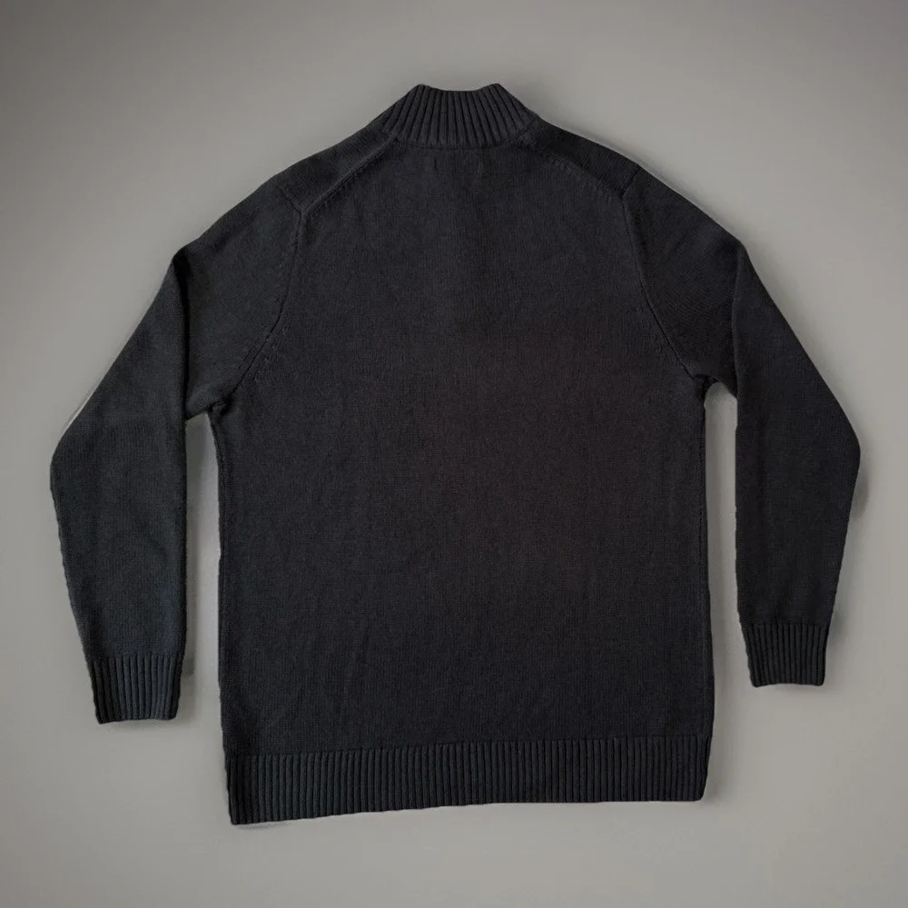 NWT‎ Sonoma Quarter Zip Black Sweater Mens Size XL